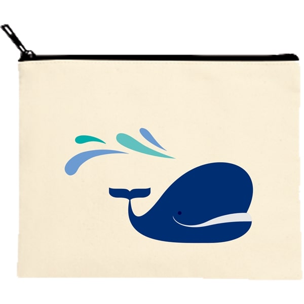 キャンバスフラットポーチ（M）【白プリント有】｜MARKLESS STYLE