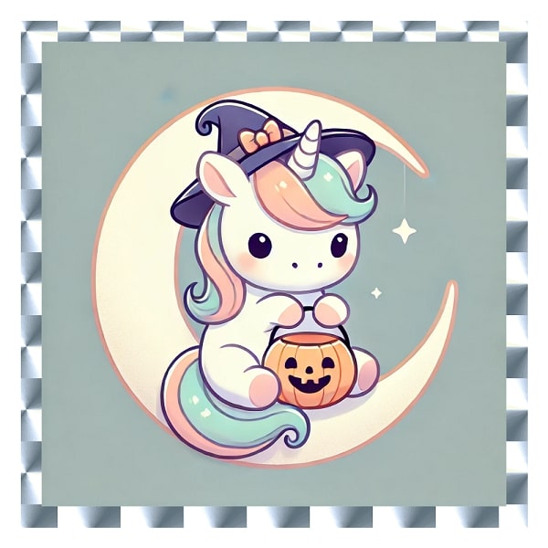 ハロウィンを楽しむユニコーン