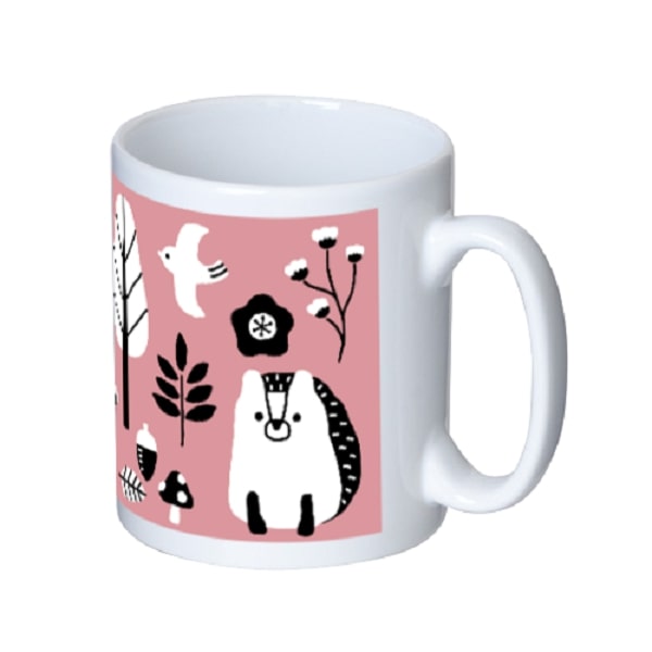 スタイリッシュでかわいい「ハリネズミのマグカップ_北欧風(ピンク)」