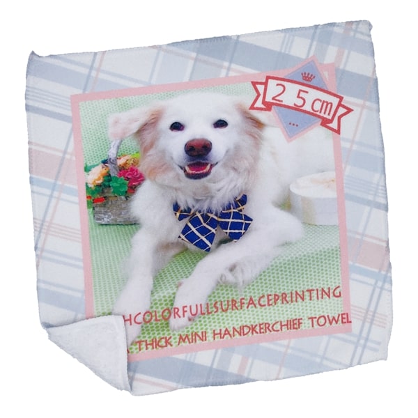 高発色 全面印刷 極厚ミニハンカチタオル25cm｜重光商事