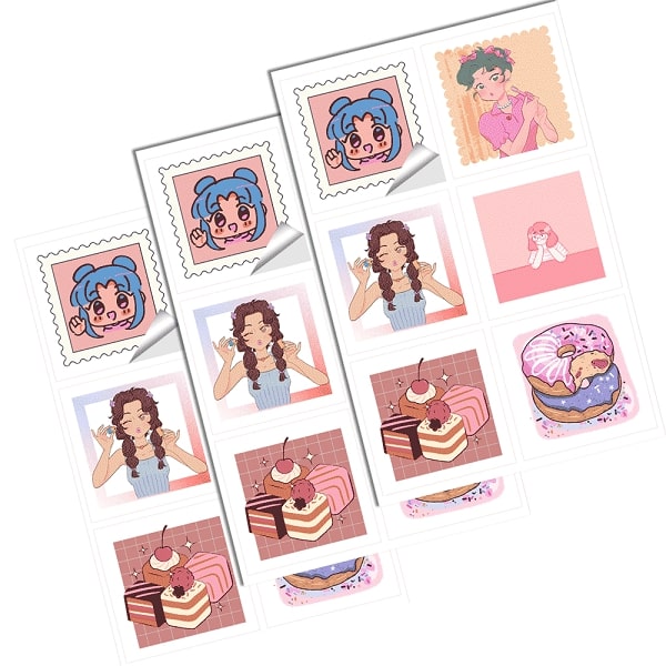 スクエアステッカー 6面付