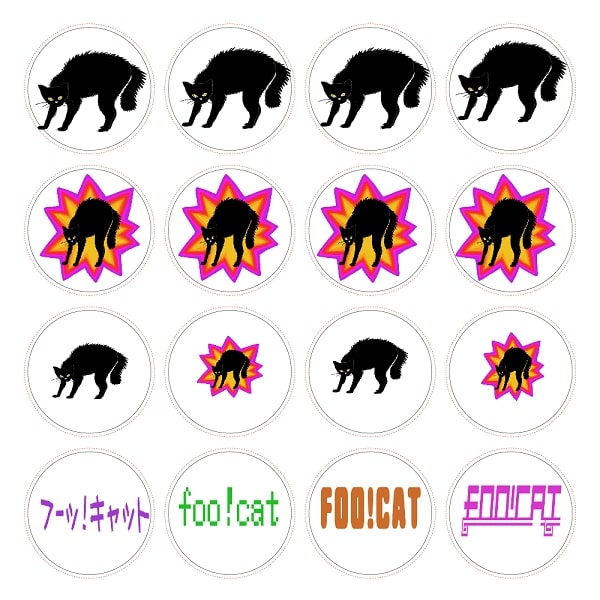 foo!catステッカー