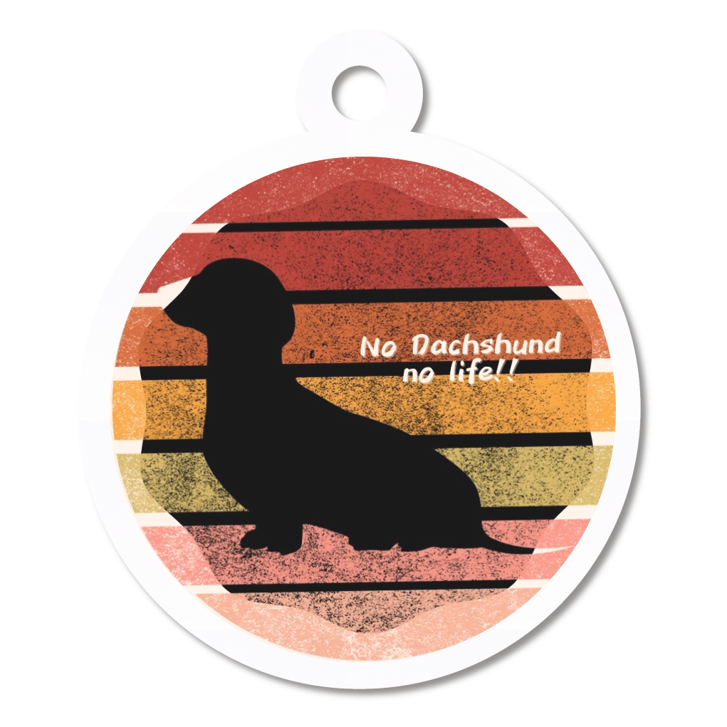 アクリルキーホルダー クリア ４cm(ダックスフンド)