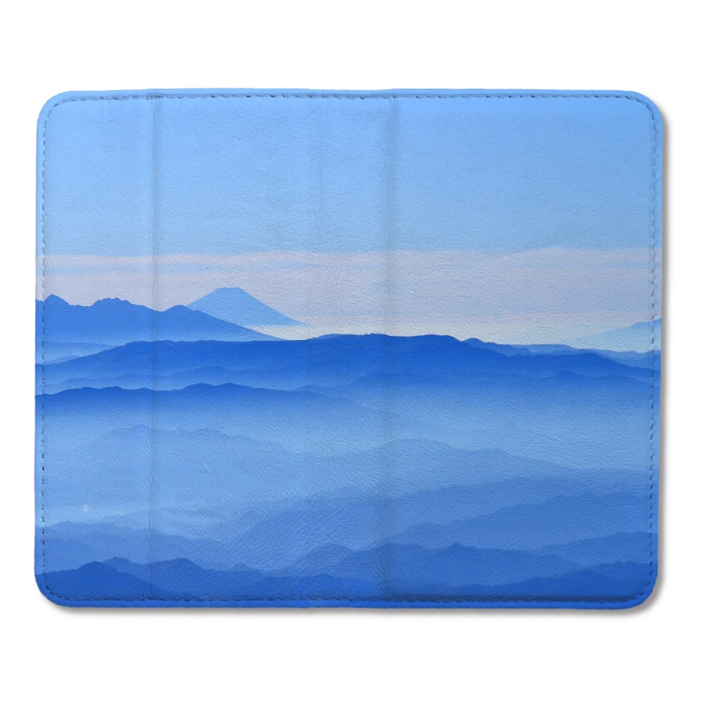 青い富士山(青富士)　高級本革シープスキン帯なし手帳ケース M ｜ 雅 ｜ UP-T