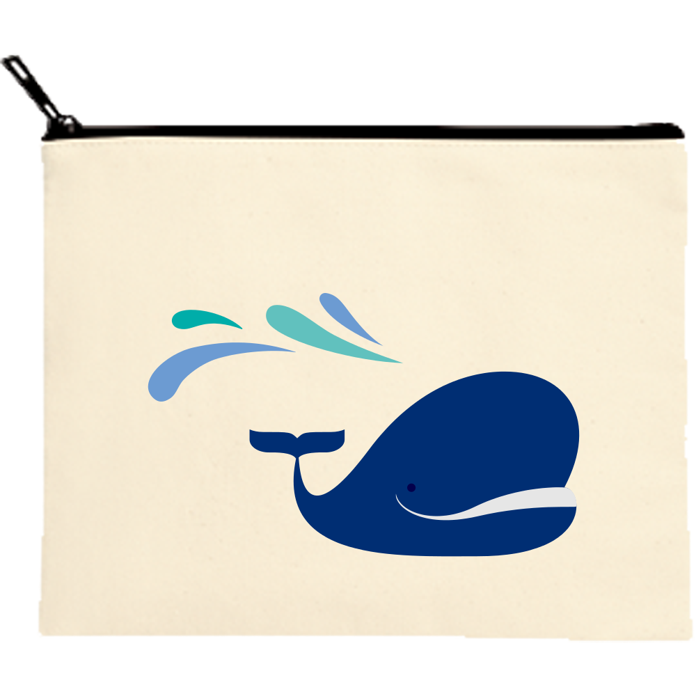 キャンバスフラットポーチ(M)【白プリント有】|TR-0823 |MARKLESS STYLE