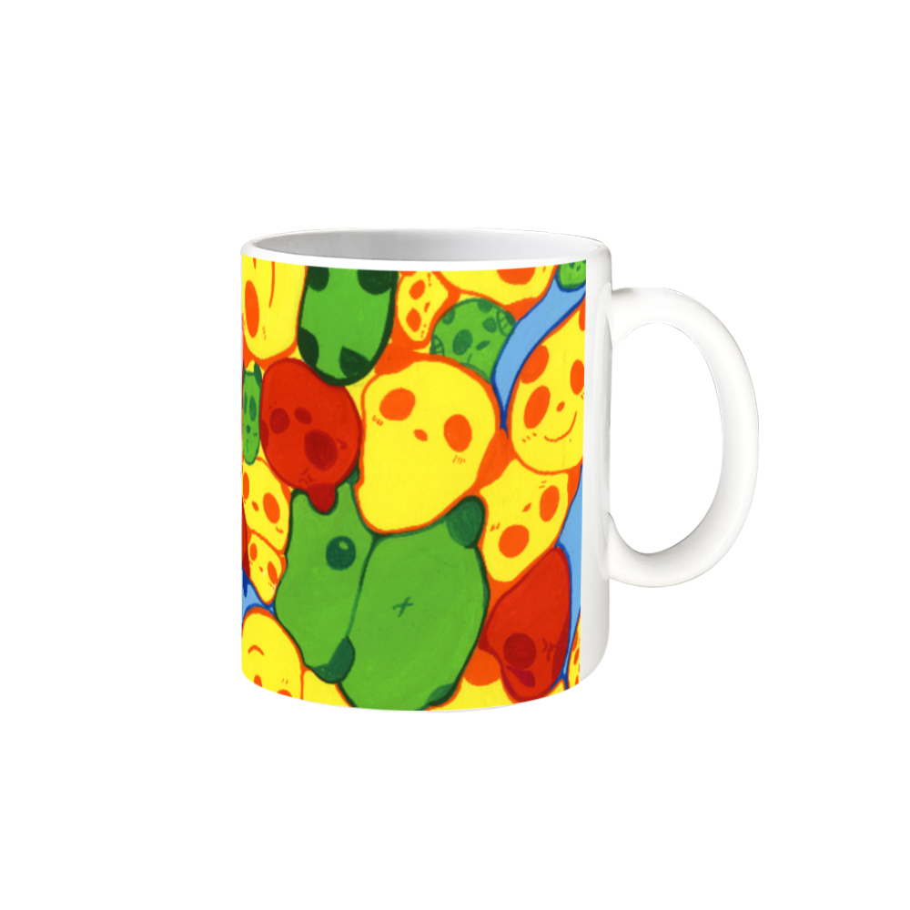 【マーブル・カラー・パンダ】のマグカップ 全面印刷 陶器マグカップ