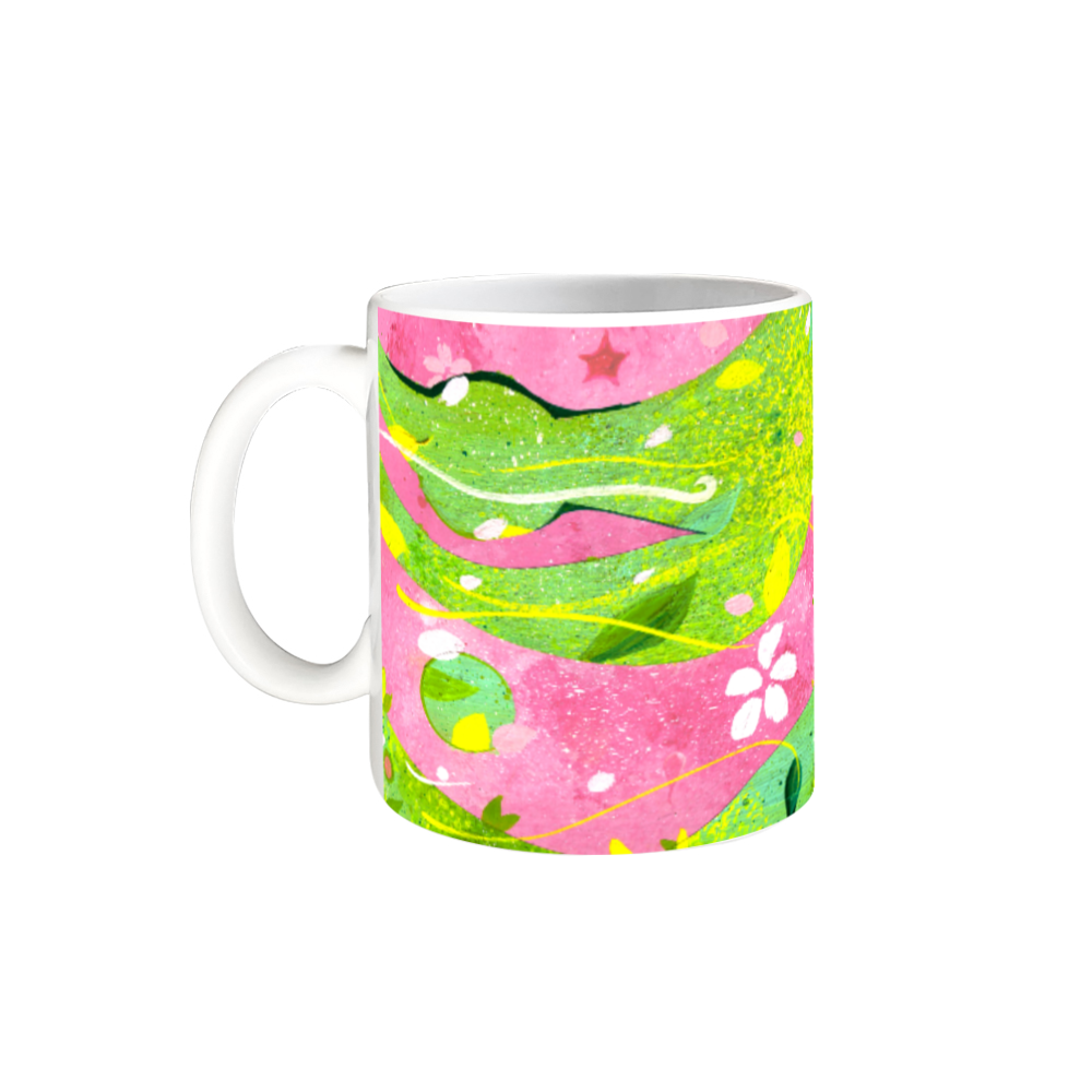 桜色のマグカップ 全面印刷 陶器マグカップ