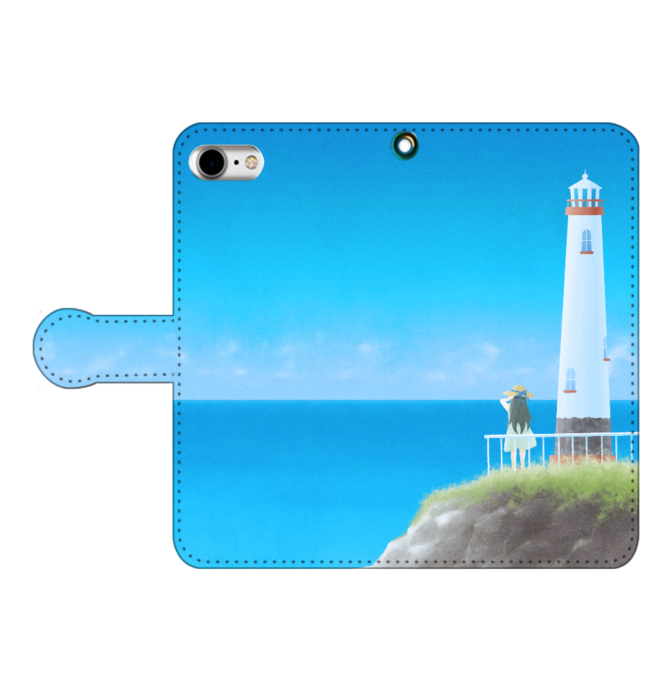 海の向こう側 iPhoneSE2 手帳型スマホケース　