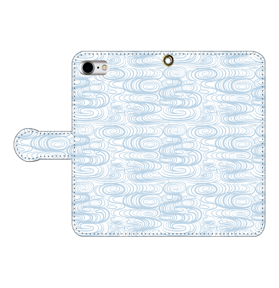 和柄 渦巻き模様 帯付き手帳型iphone12ケースの商品購入ページ オリジナルプリントグッズ販売のオリラボマーケット