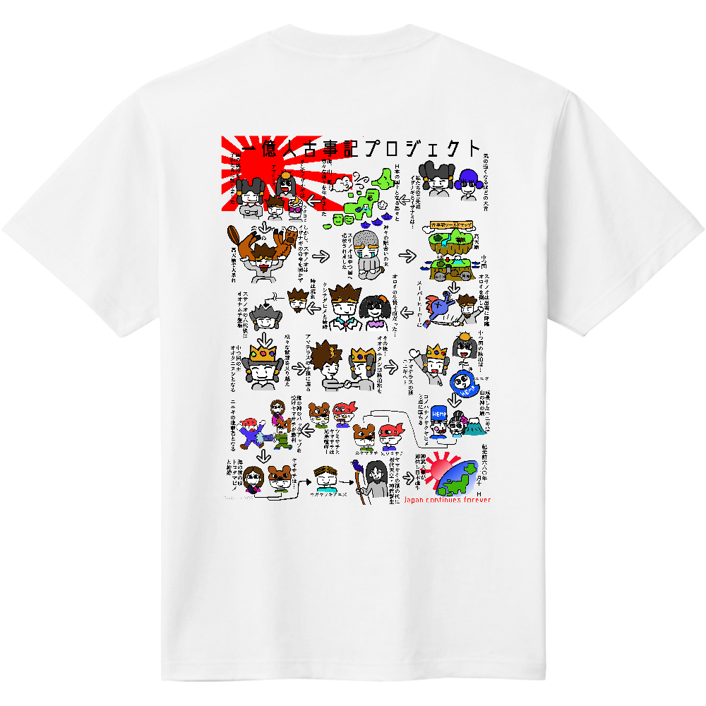 背中一つで語る古事記燦燦ver 淡い色の生地用 オリジナルtシャツを簡単自作 無料販売up T 最安値