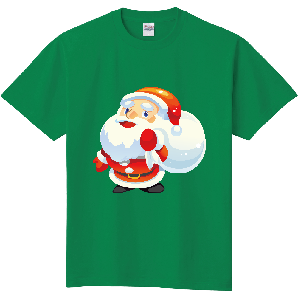 サンタイラストtシャツ 緑 オリジナルtシャツのup T