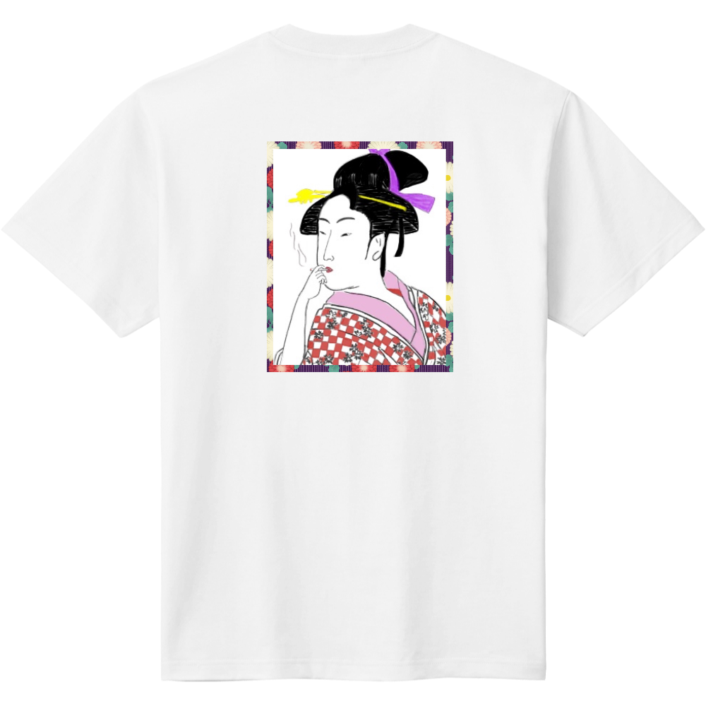 浮世絵女性 煙草 オリジナルtシャツを簡単自作 無料販売up T 最安値