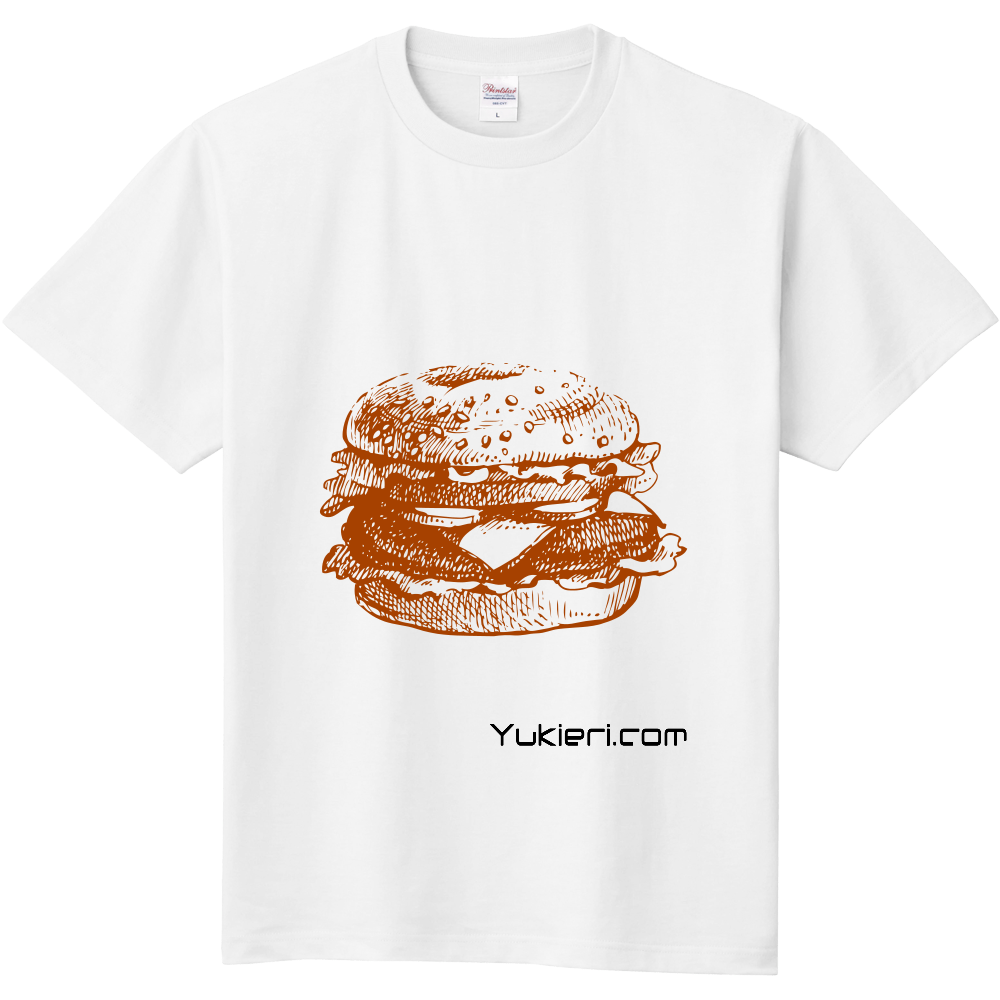 Yukieri.com作 アンティーク風ハンバーガーTシャツ|オリジナルTシャツのUp-T