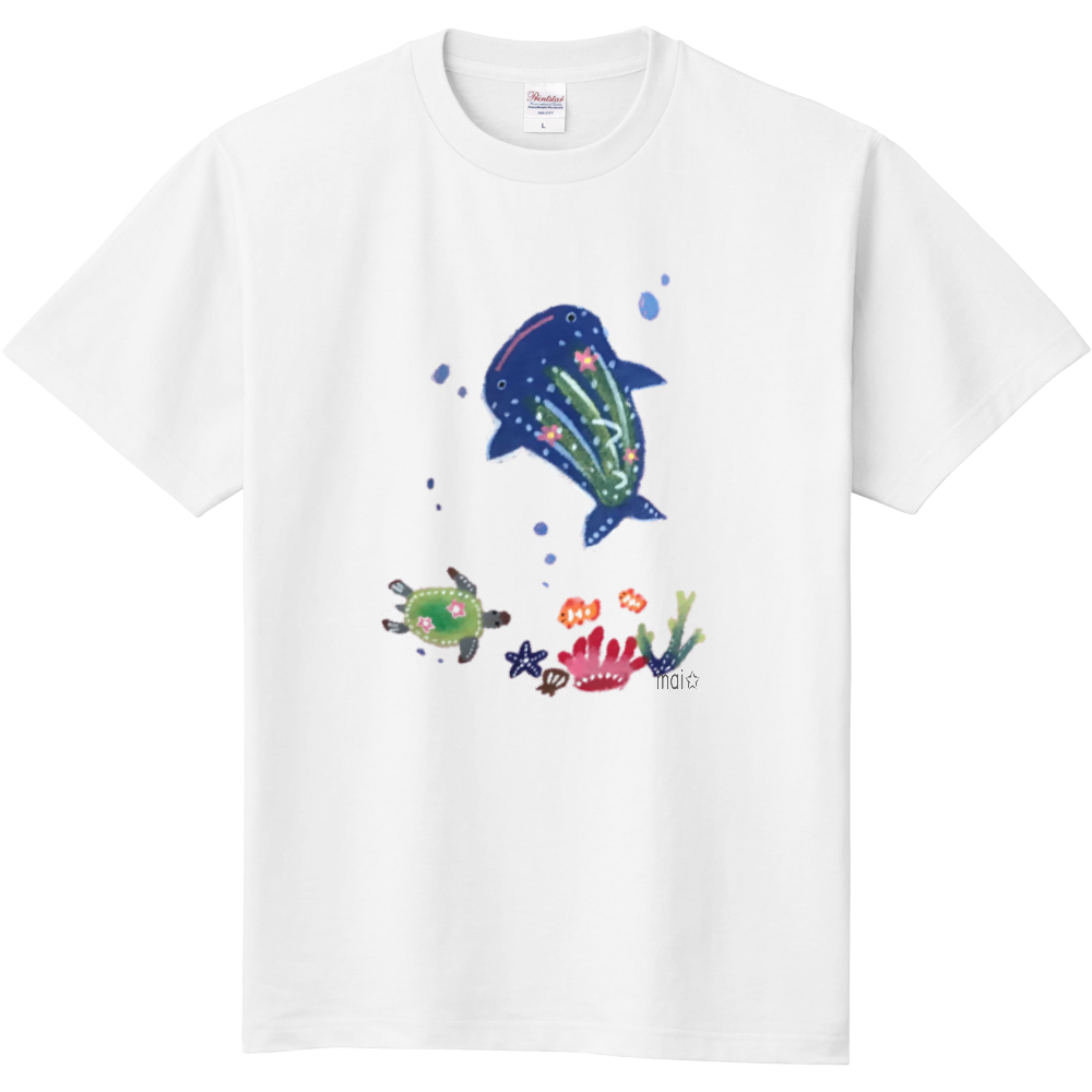 沖縄の海 ジンベイザメとウミガメ オリジナルtシャツを簡単自作 無料販売up T 最安値