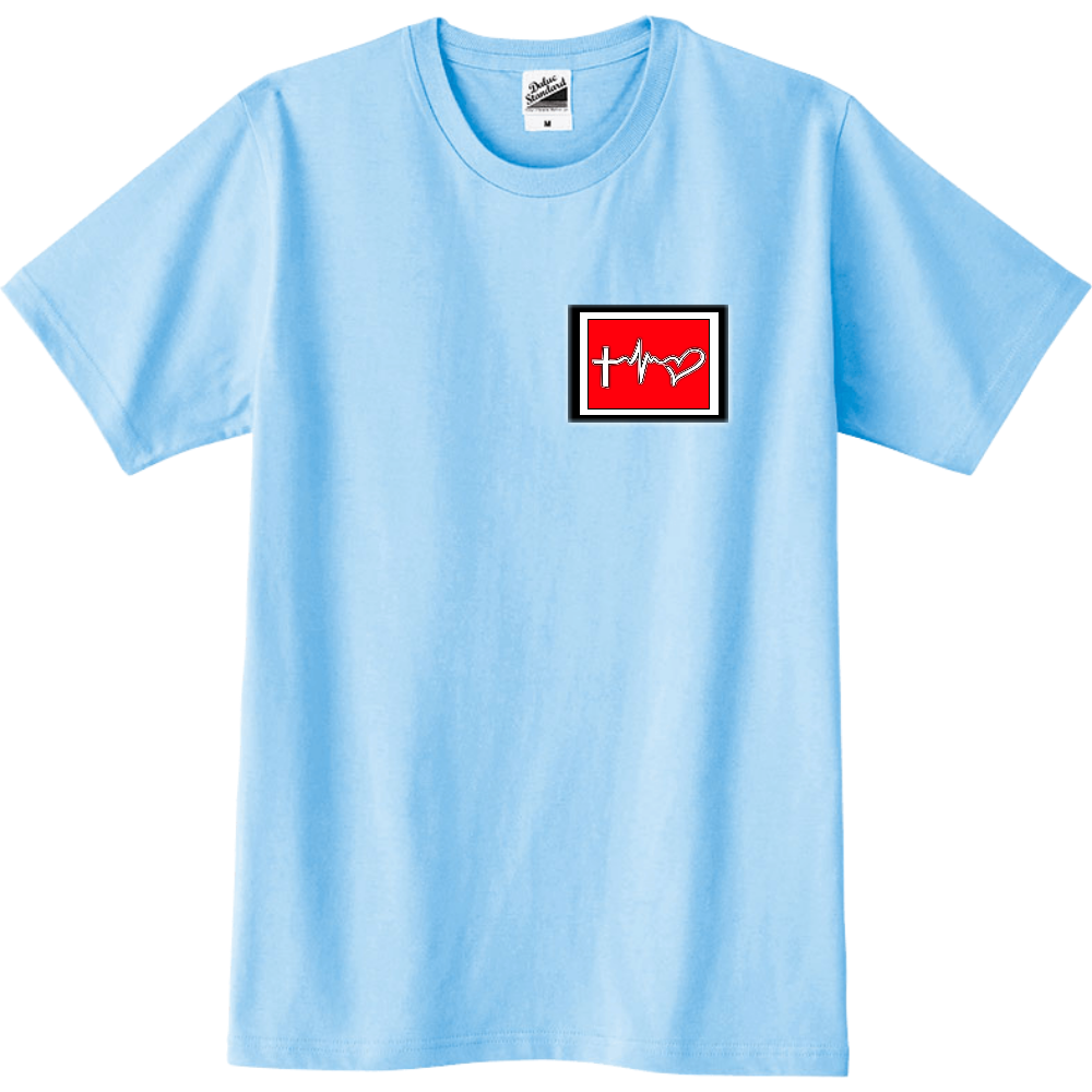 信仰希望愛 スリムTシャツ ライトブルー|オリジナルTシャツのUP-T