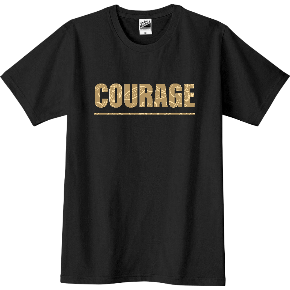 COURAGE (勇気) スリムTシャツ ブラック|オリジナルTシャツのUP-T