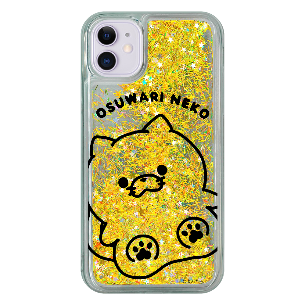 グリッター全4色 黒 おすわりねこ Iphone11 グリッターケースの商品購入ページ オリジナルプリントグッズ販売のオリラボマーケット
