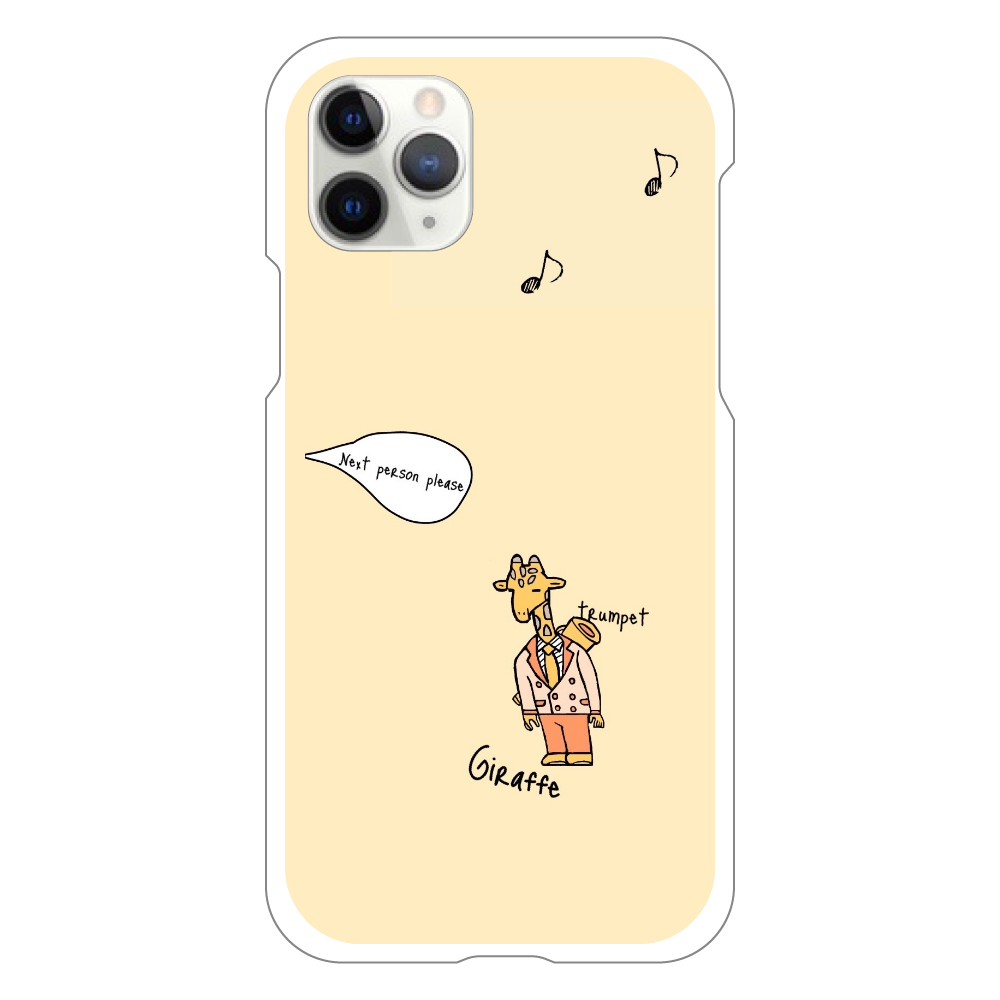 trumpet Giraffe　/ iPone11Proケース iPhone11 Pro（白）