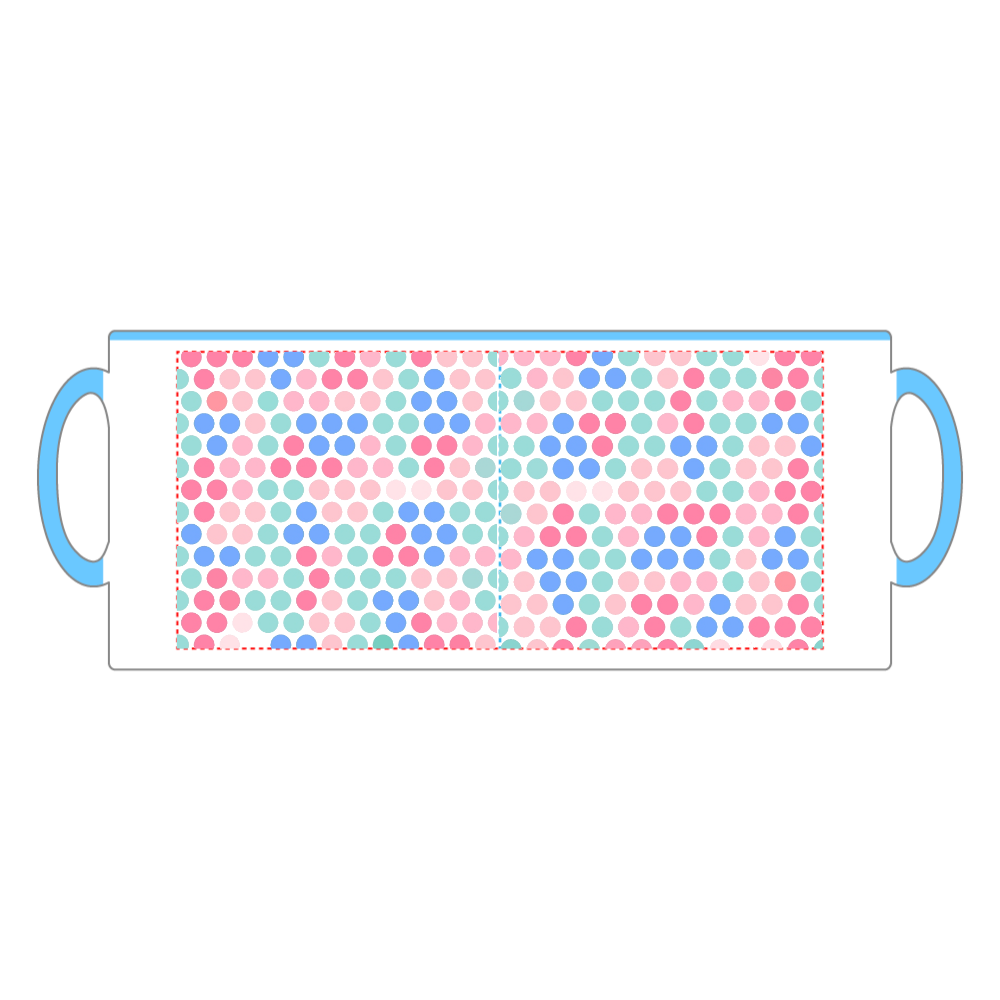 ドット(ブルー×ピンク) 2トーンマグカップ