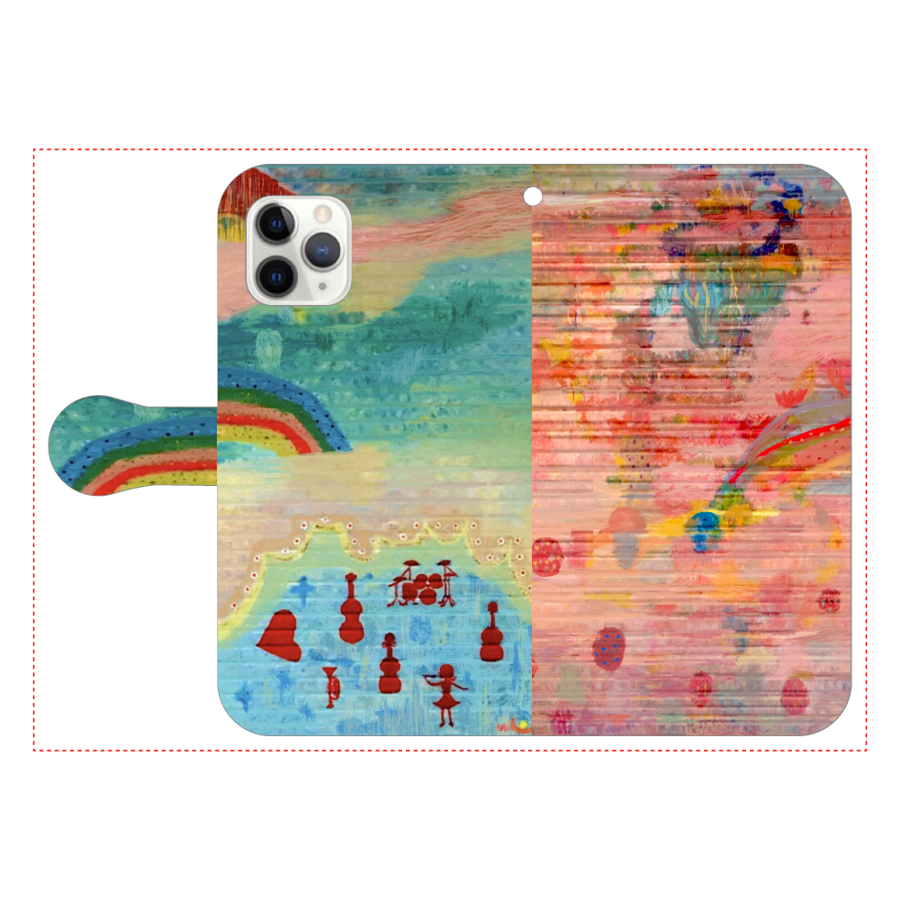 シャッターペイント『虹』 iPhone11 Pro 手帳型スマホケース
