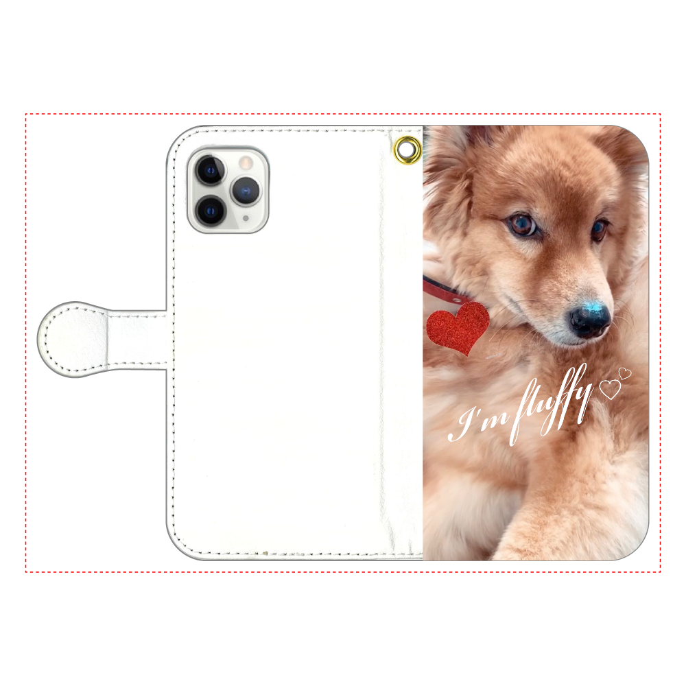 Fluffy dog♡ iPhone11 Pro 手帳型スマホケース