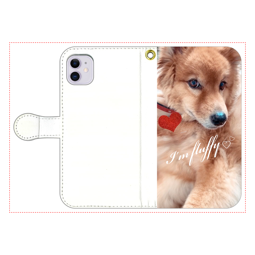 Fluffy dog♡ iPhone11 手帳型スマホケース