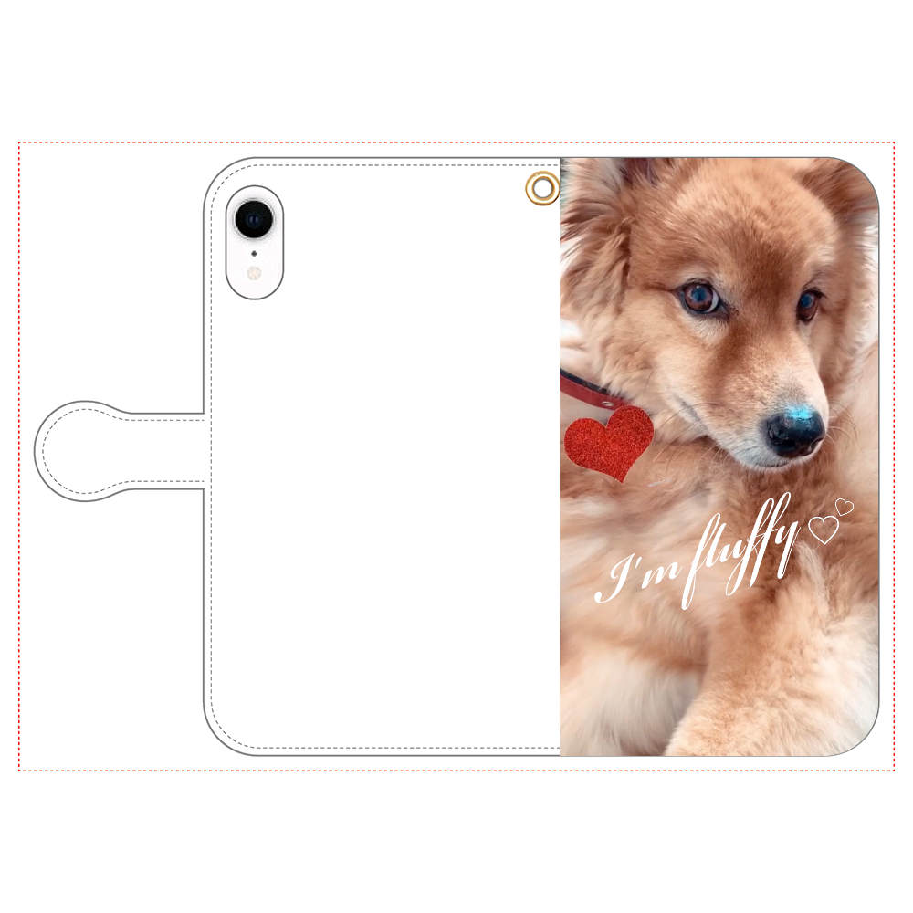 Fluffy dog♡ iPhone XR 手帳型スマホケース