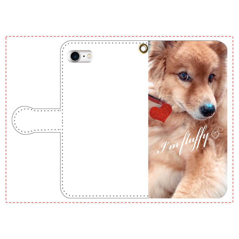 Fluffy dog♡ iPhone8 手帳型スマホケース