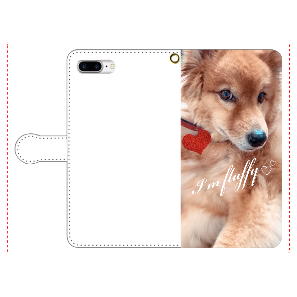 Fluffy dog♡ iPhone8Plus 手帳型スマホケース