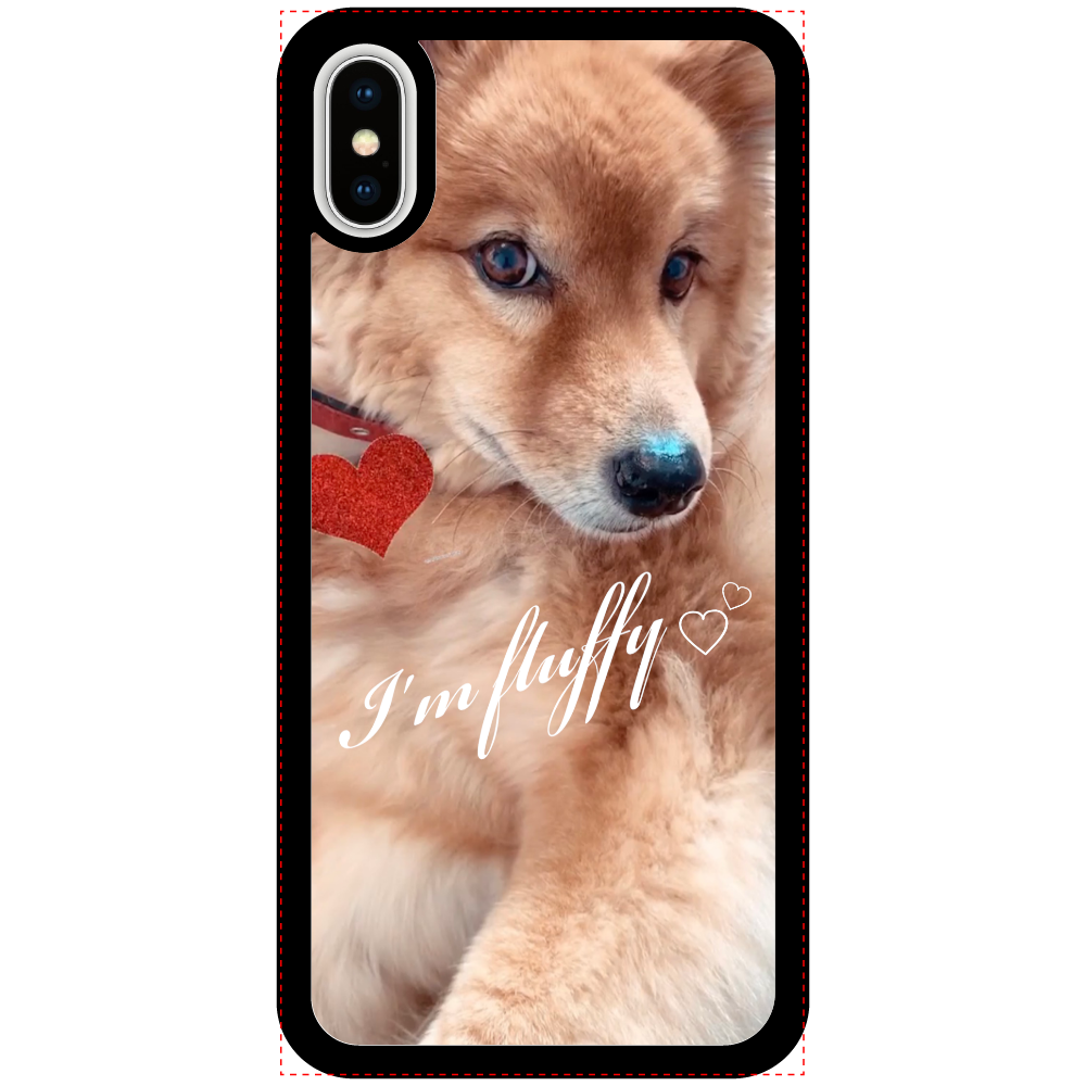 Fluffy dog♡ iPhoneX/Xs_プリントパネルラバーケース