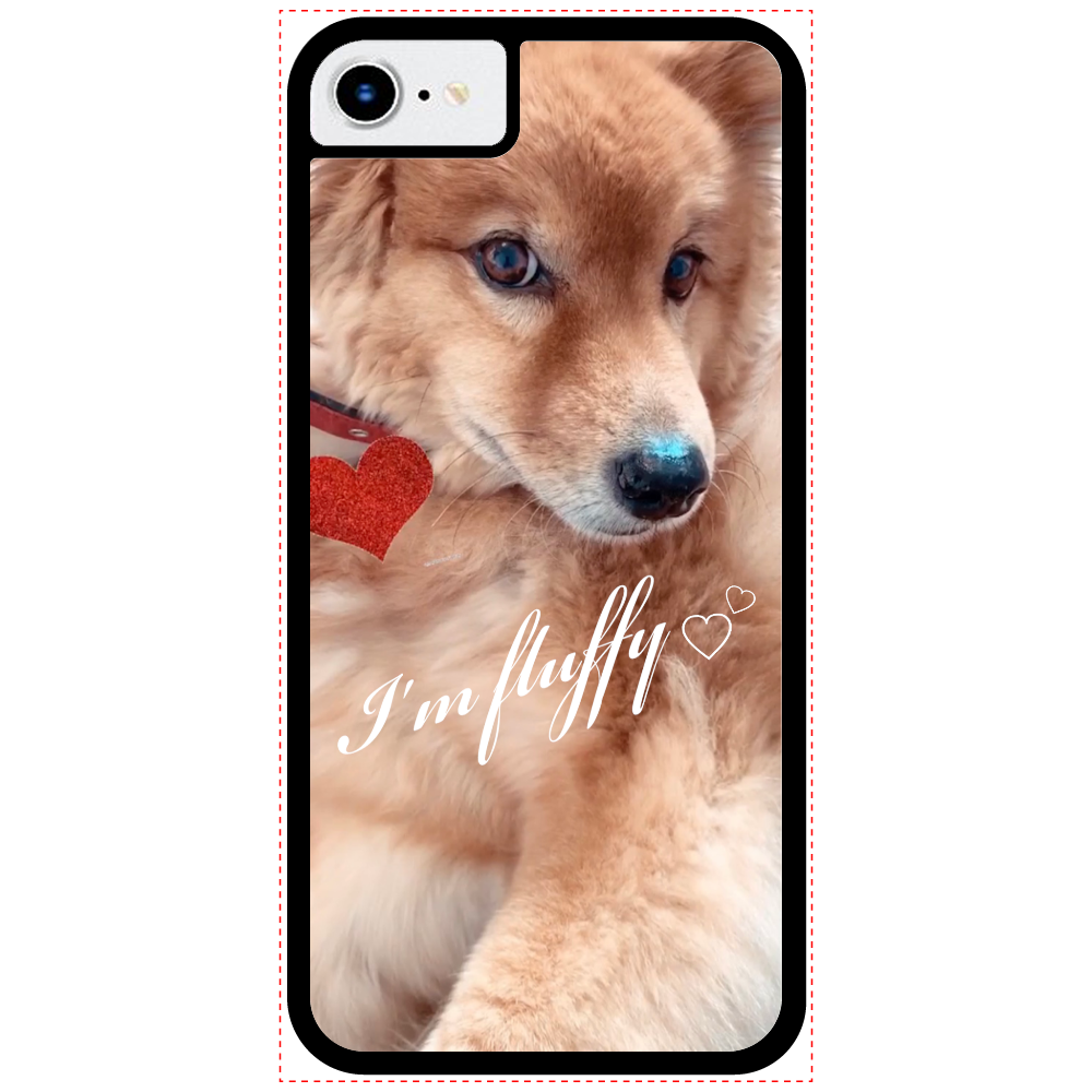Fluffy dog♡ iPhone8_プリントパネルラバーケース