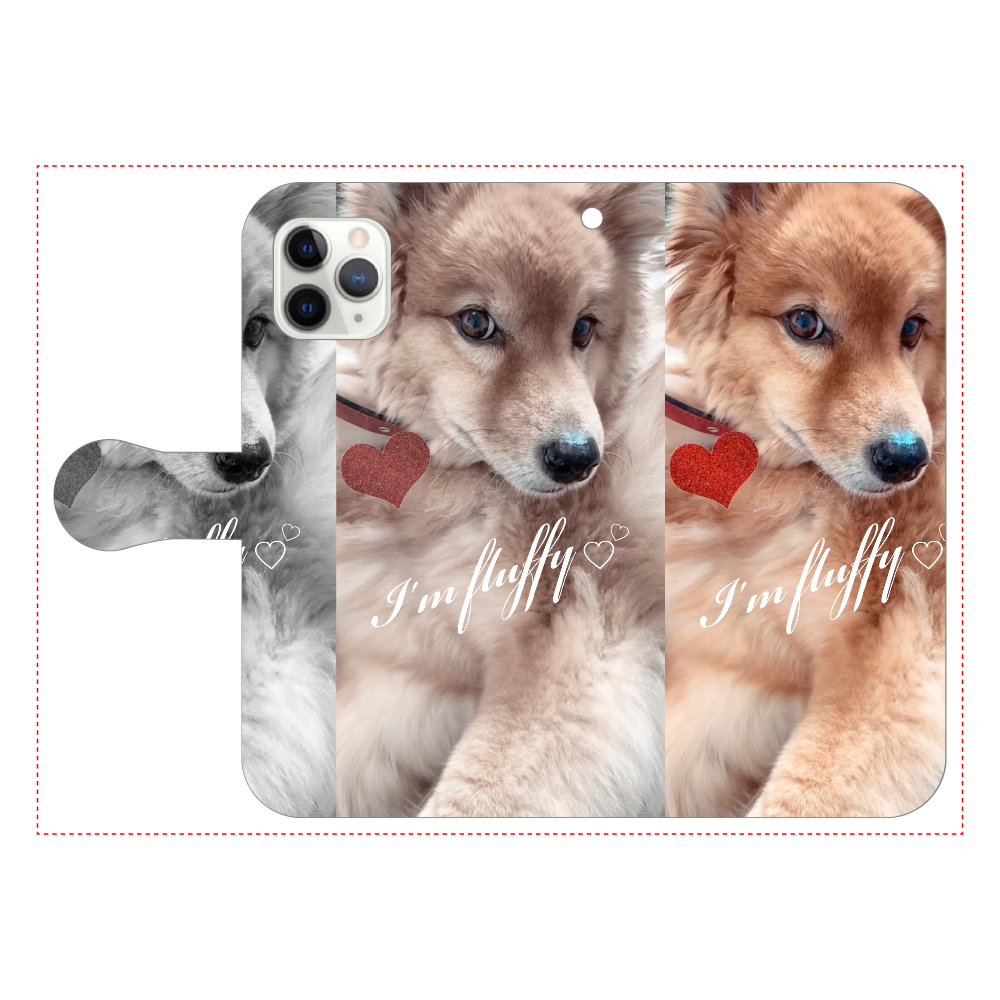 Fluffy dog♡ iPhone11 Pro 手帳型スマホケース