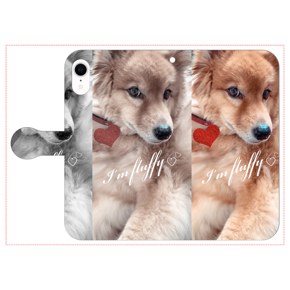 Fluffy dog♡ iPhone XR 手帳型スマホケース