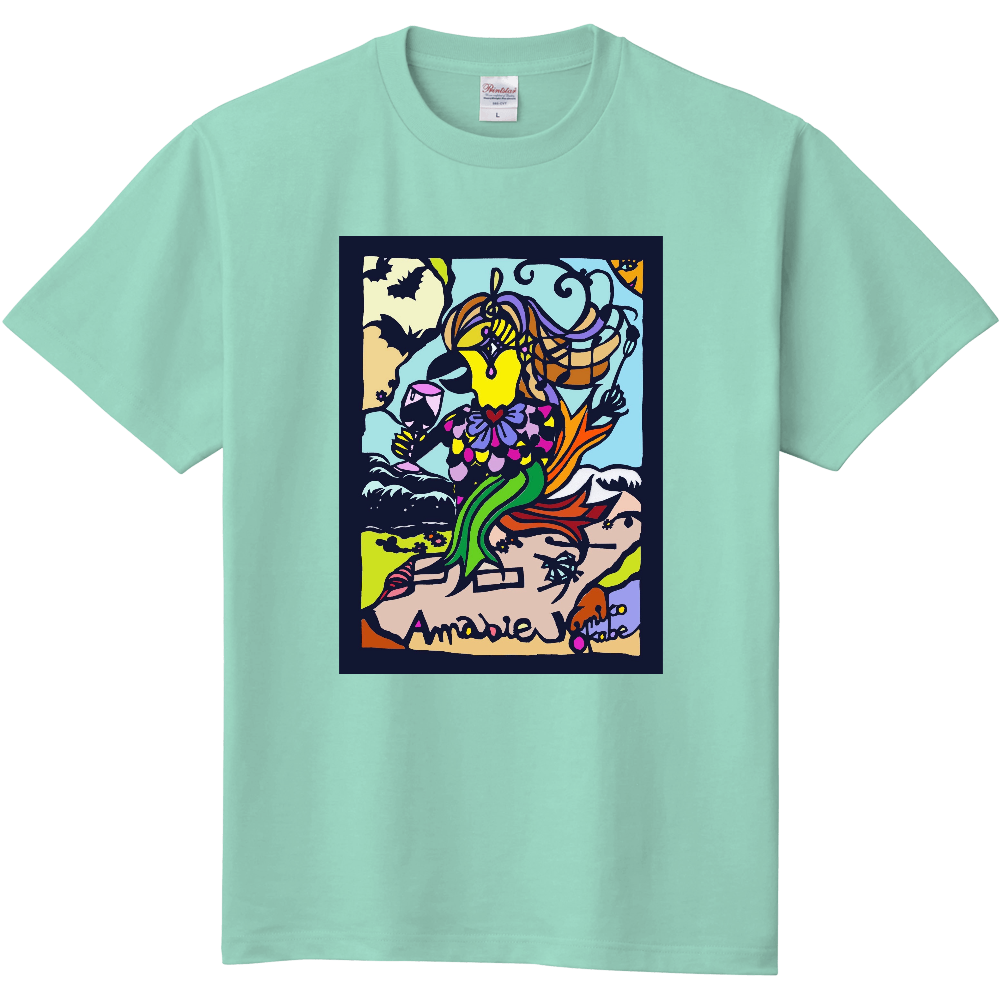 アマビエ切り絵カラー A オリジナルtシャツを簡単自作 無料販売up T 最安値