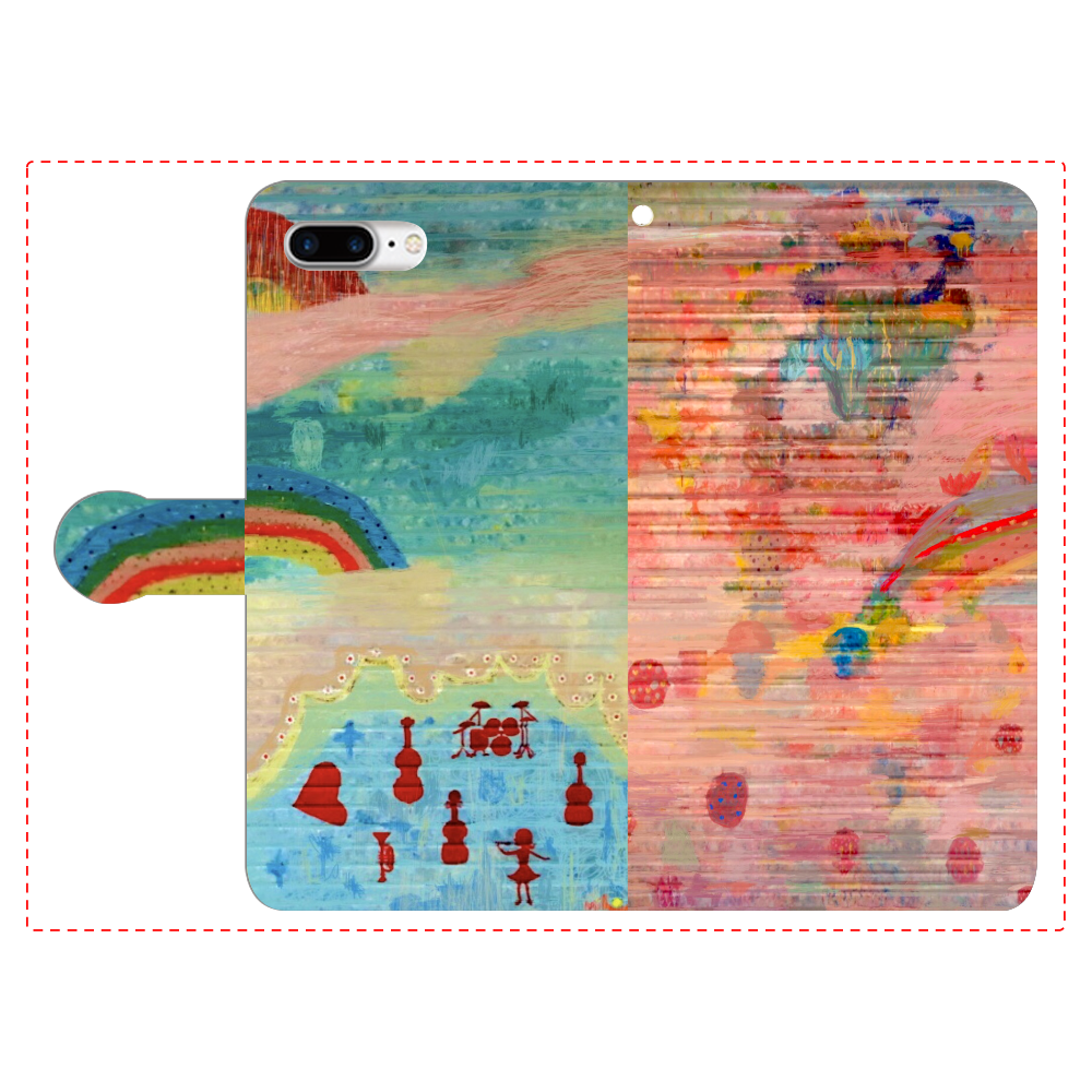 シャッターペイント『虹』 iPhone7plus 手帳型スマホケース
