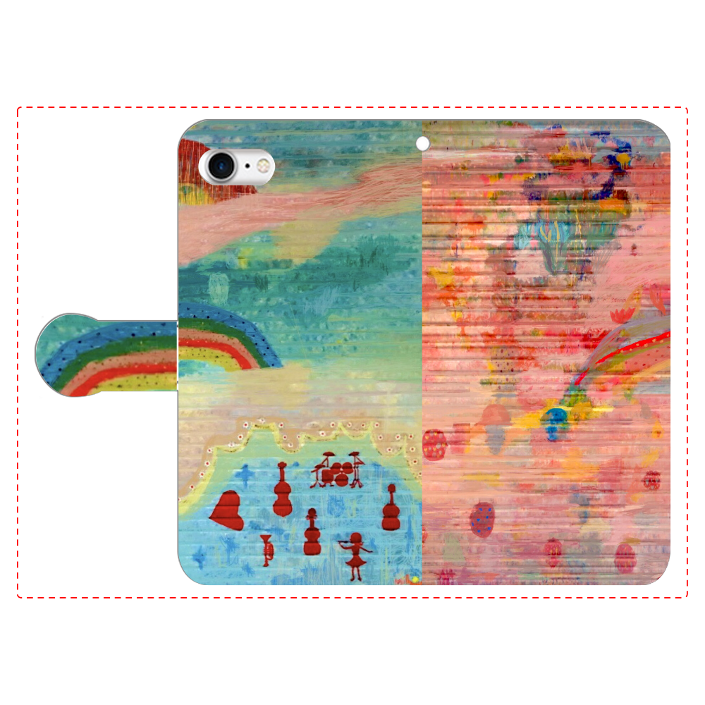 シャッターペイント『虹』 iPhone8 手帳型スマホケース