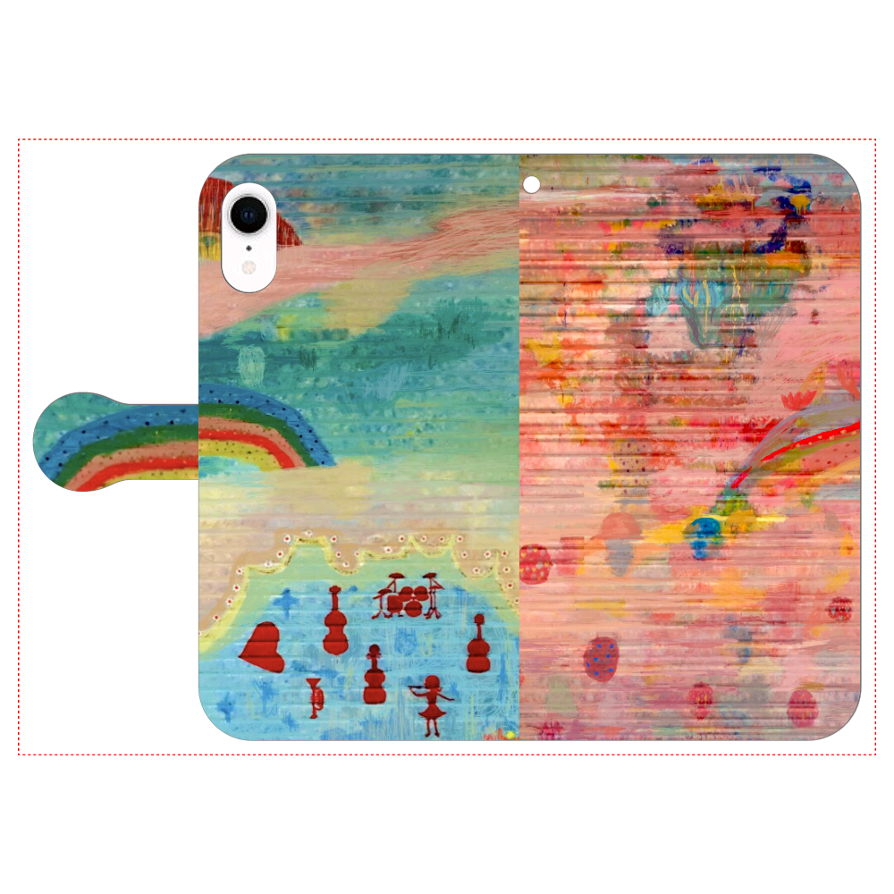 シャッターペイント『虹』 iPhone XR 手帳型スマホケース