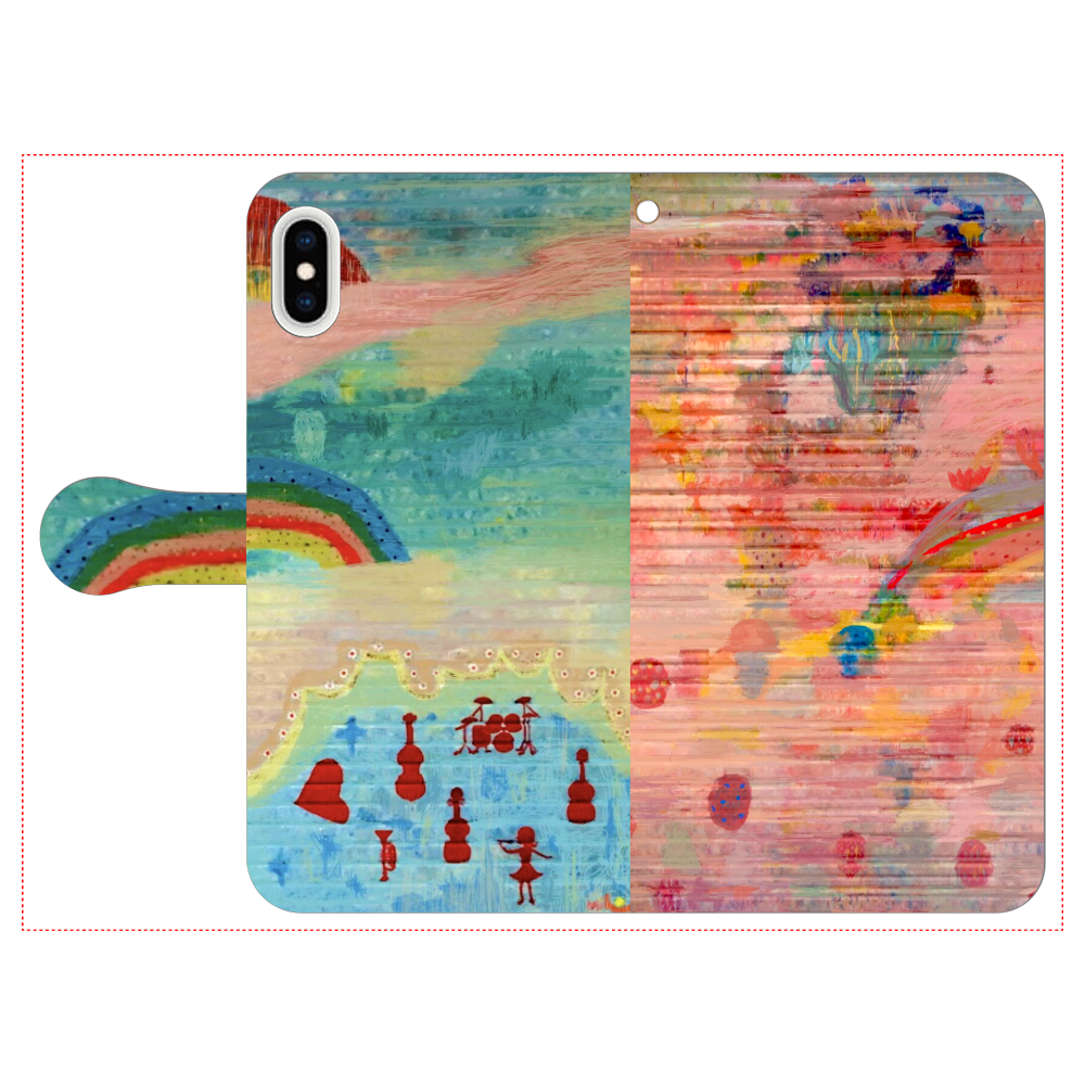 シャッターペイント『虹』 iPhone Xs MAX 手帳型スマホケース