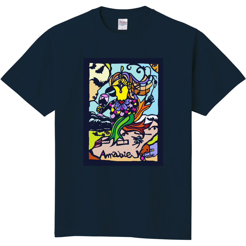 アマビエ切り絵カラー A オリジナルtシャツを簡単自作 無料販売up T 最安値