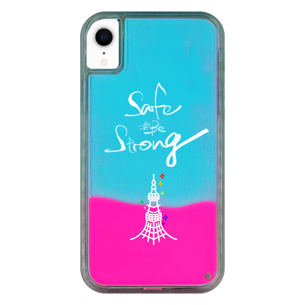 #Be safe strong  iPhoneXR ネオンサンドケース