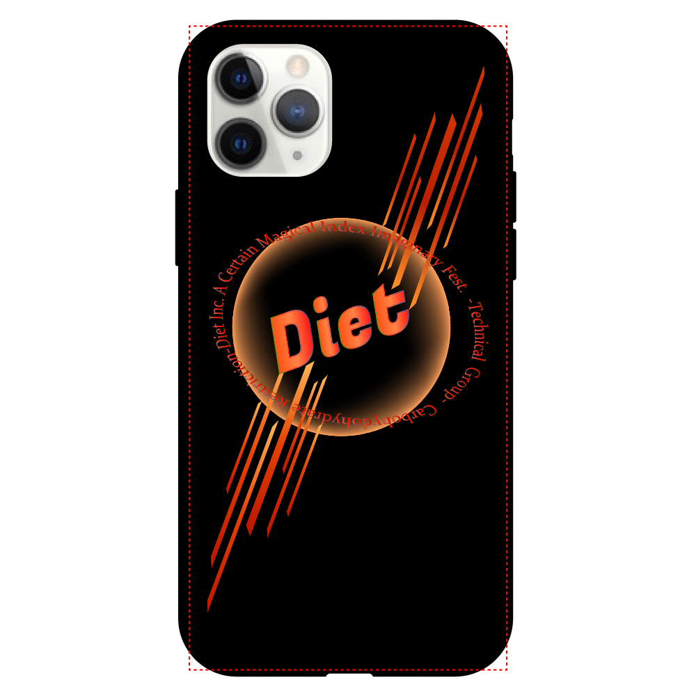 糖質制限-Dietロゴ入りクリアパネルラバースマホケース（ORANGE）（iPhone11PRO） iPhone11pro プリントパネルラバーケース