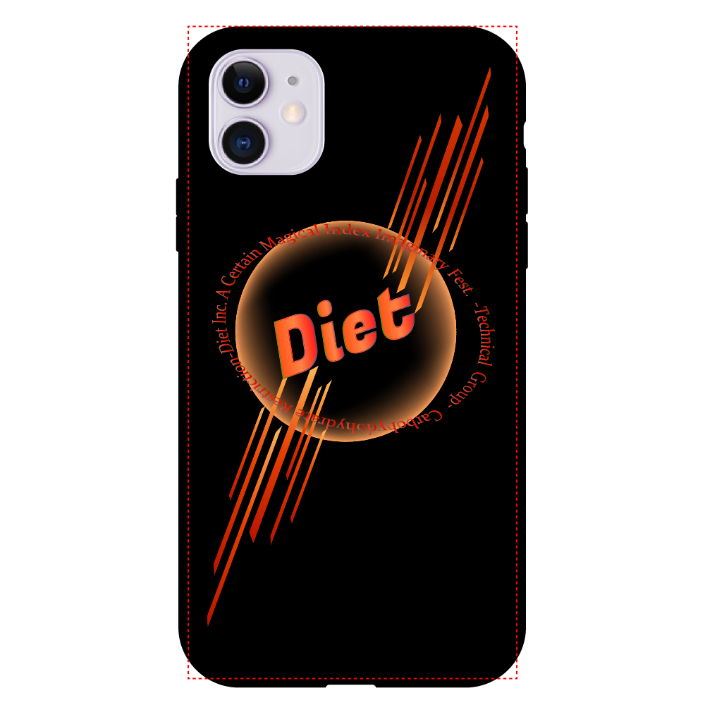 糖質制限-Dietロゴ入りクリアパネルラバースマホケース（ORANGE）（iPhone11） iPhone11 プリントパネルラバーケース