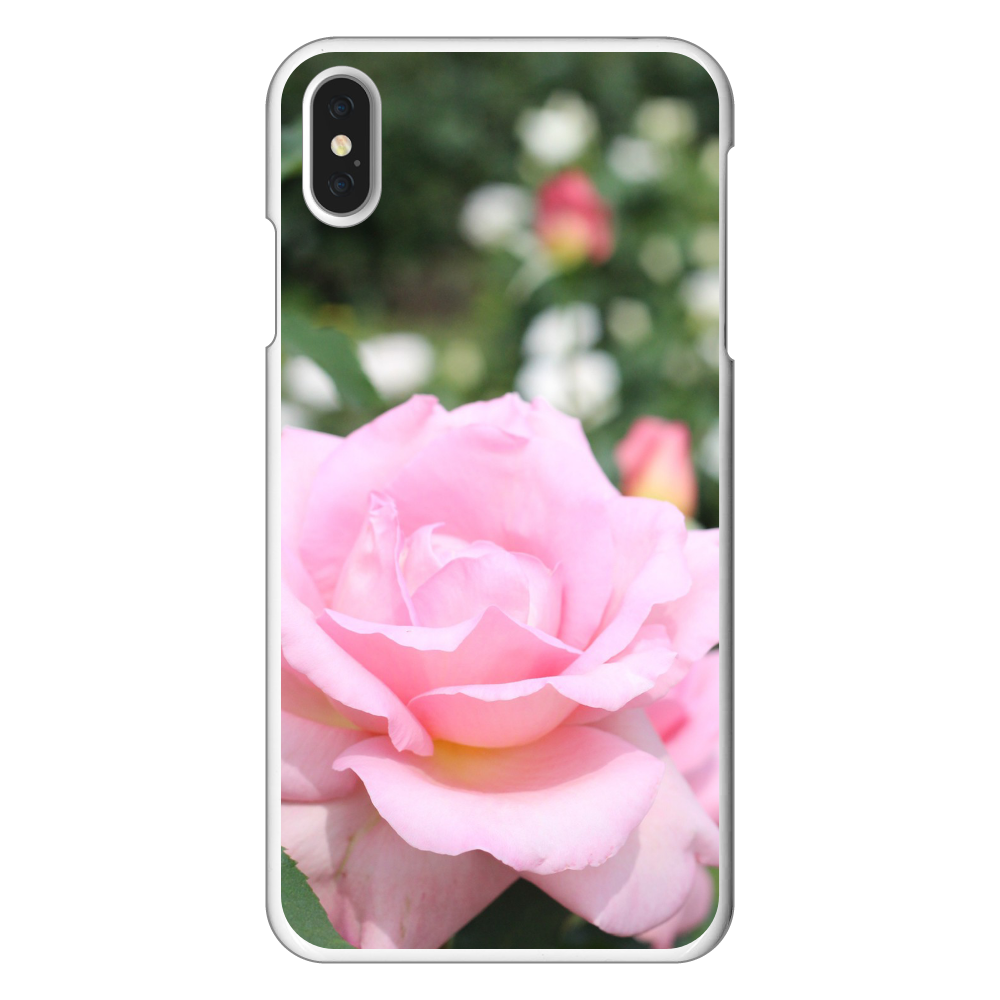 スマホケース iPhoneハードケース iPhoneXSmax/Pink rose iphoneハードケースつや有り iPhoneXSmax