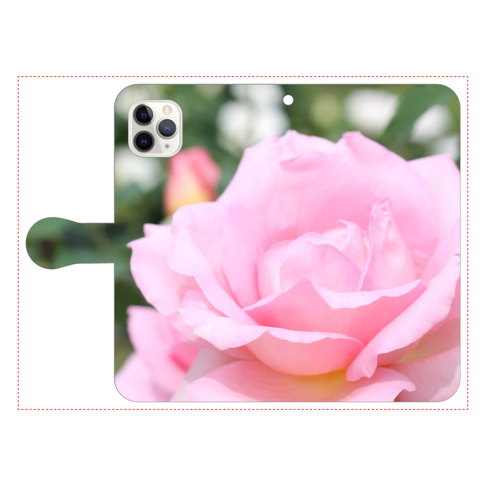 手帳型ベルト付きスマホケース iPhone11 Pro MAX/Pink rose iPhone11 Pro MAX 手帳型スマホケース