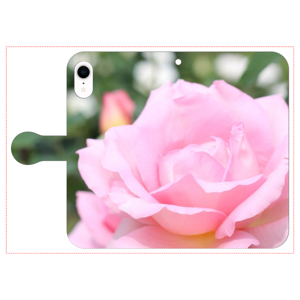 手帳型ベルト付きスマホケース iPhone XR/Pink rose iPhone XR 手帳型スマホケース