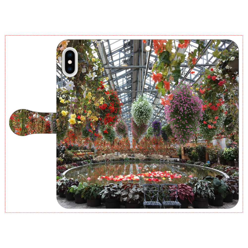 手帳型ベルト付きスマホケース iPhoneXsMAX/Begonia garden iPhone Xs MAX 手帳型スマホケース