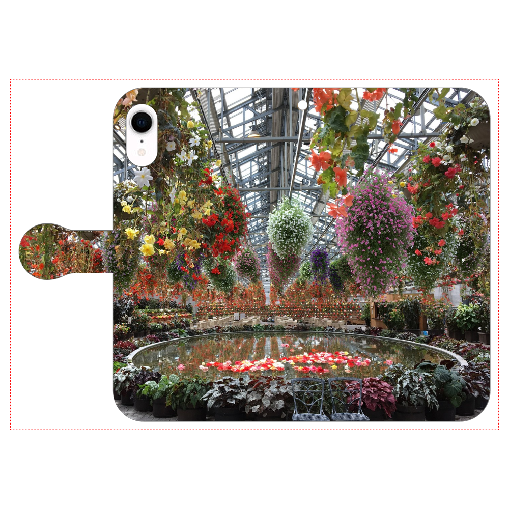 手帳型ベルト付きスマホケース iPhoneXR/Begonia garden iPhone XR 手帳型スマホケース