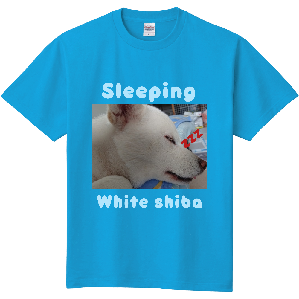 Sleeping White shiba 半袖Tシャツ 定番Ｔシャツ
