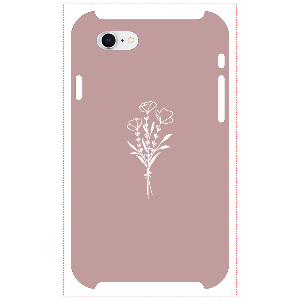 くすみピンク　花柄iPhoneケースiPhoneSE2/SE31