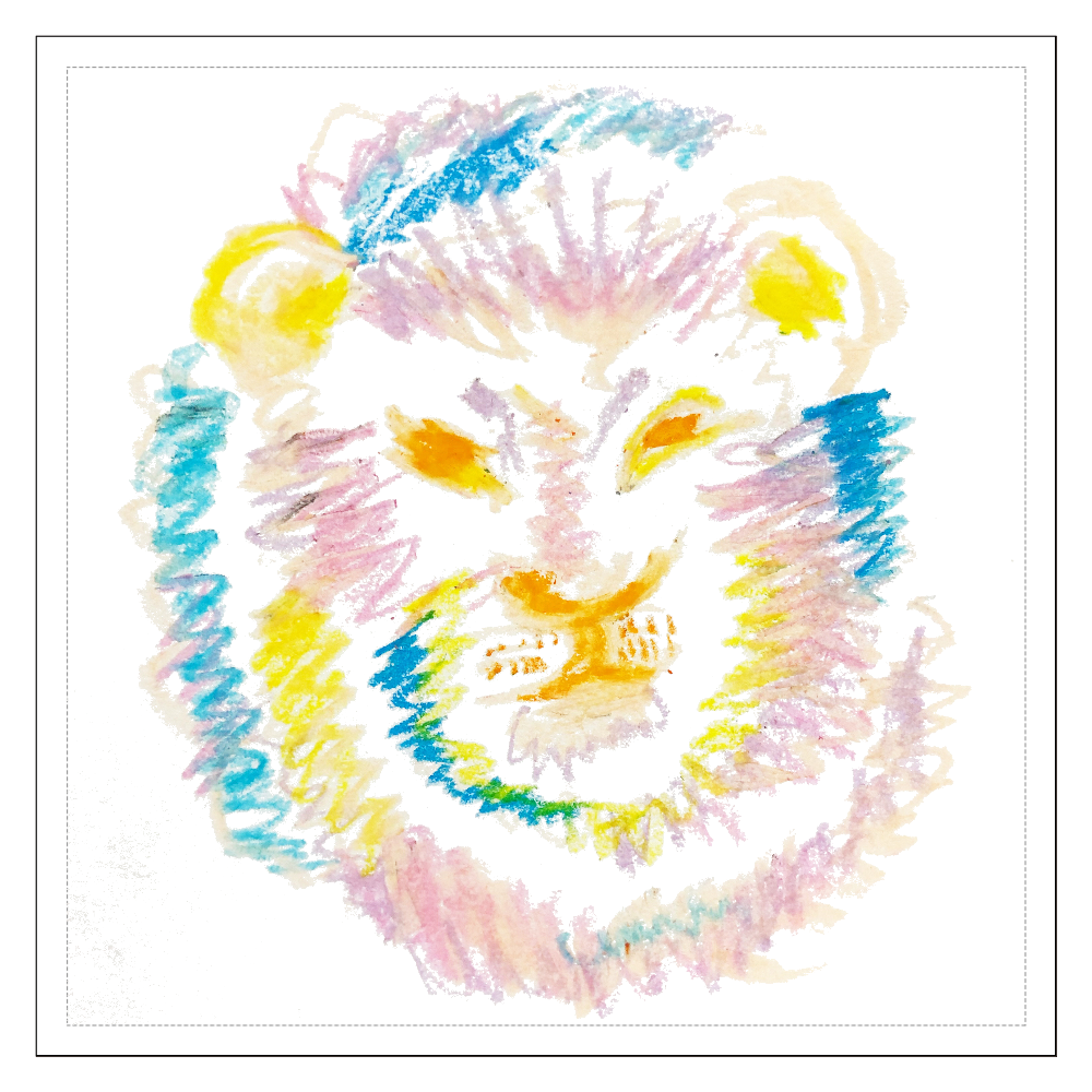 虹色のライオン クリアシール